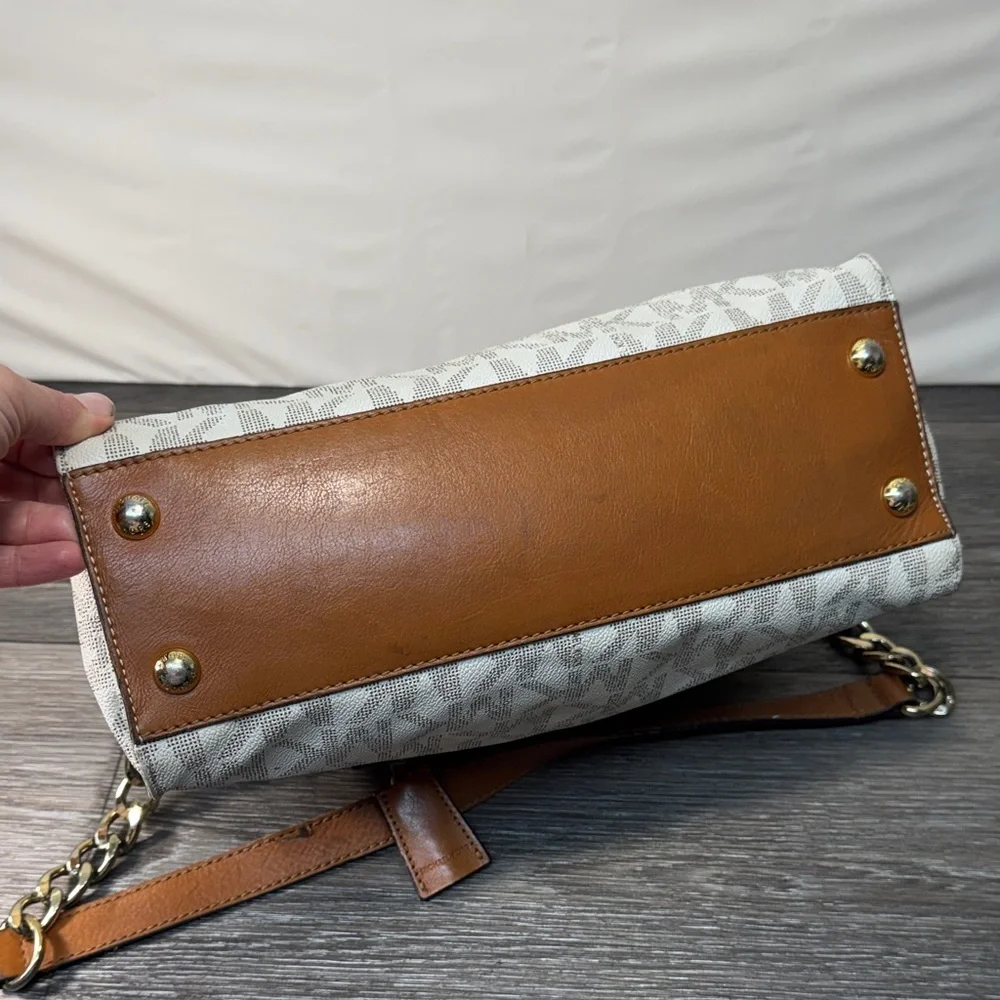 Michael Kors Tan and Cream Satchel